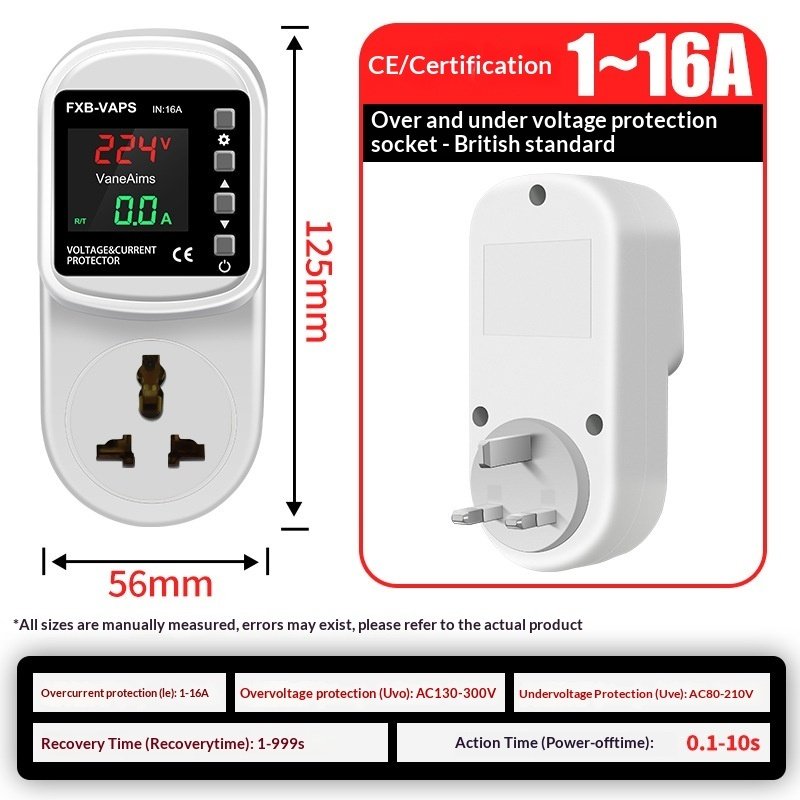 Protector de Voltaje Automático – Socket de Protección de Sobretensión y Subtensión - Image 8