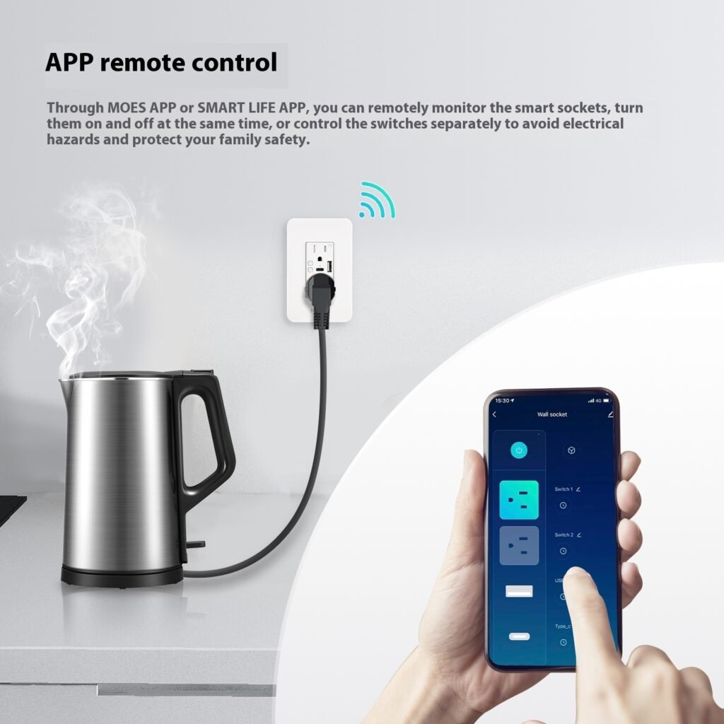 enchufe inteligente wifi - WIFI Enchufe Inteligente – Control remoto y carga USB