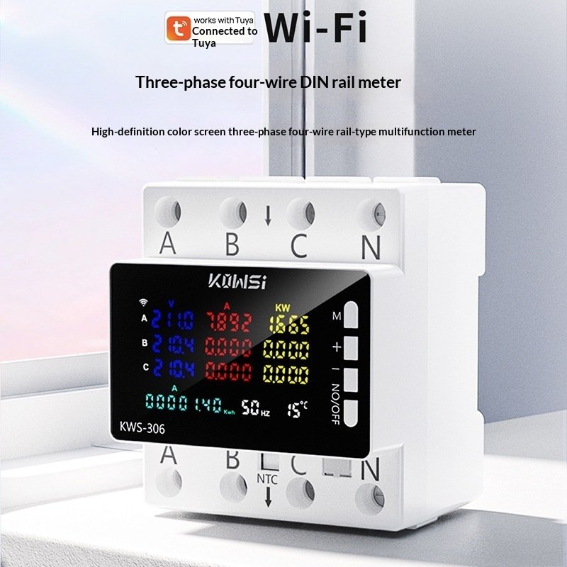 medidor de energía trifásico - KWS-306 Medidor de Energía Multifuncional – Monitoreo de voltaje, corriente y potencia